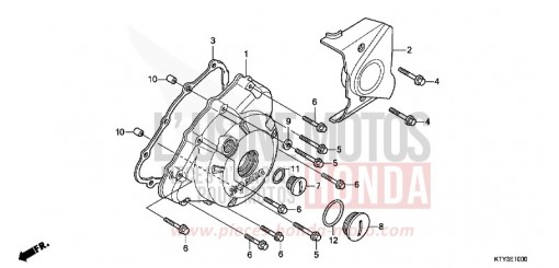 KURBELGEHAEUSEDECKEL, L. CBR125RSC de 2012